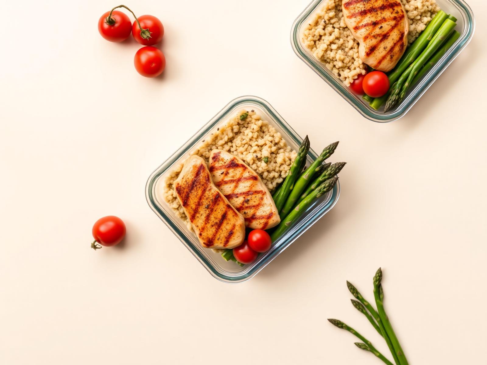 Fresh chef-prepared meal prep containers