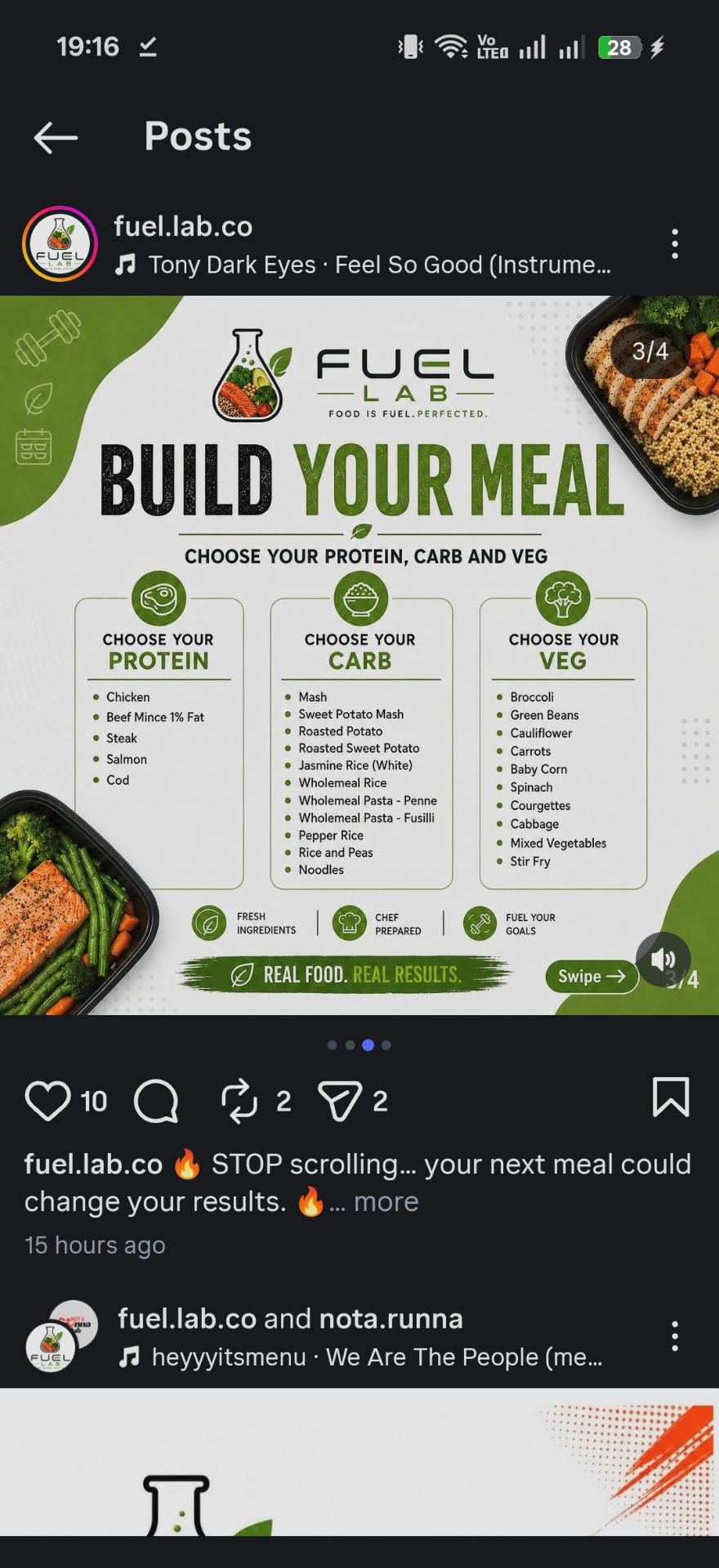 Build your meal menu